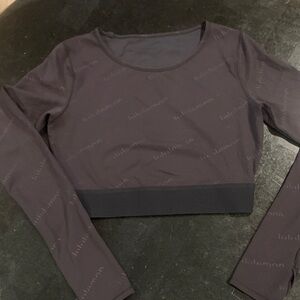 Lululemon Charcoal Long Sleeve Crop Top Small